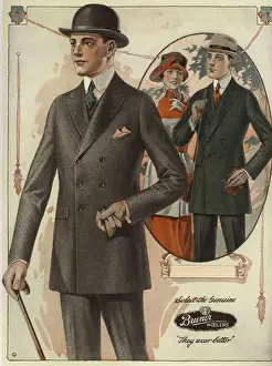 Catalog Prints: Mens conservative double-breasted suits from the 1920s