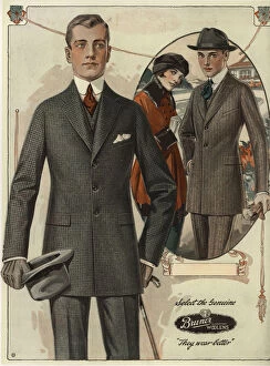 Mens conservative single-breasted suits from the 1920s