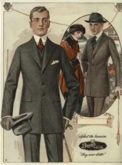Catalog Prints: Mens conservative single-breasted suits from the 1920s