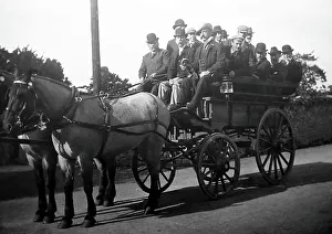 Excursion Prints: Mens excursion, day trip, early 1900s