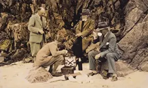 Picnics Prints: Mens Picnic on Shore