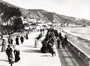 Midi Prints: Menton, France, Promenade du Midi, Mediterranean Sea