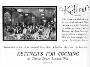 Images Dated 19th February 2018: Menu for Kettners restaurant