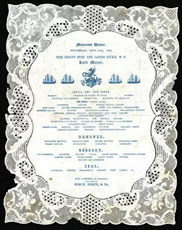Birch Collection: Menu, Lord Mayor of London Dinner, Mansion House