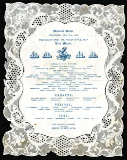 Lacy Gallery: Menu, Lord Mayor of London Dinner, Mansion House