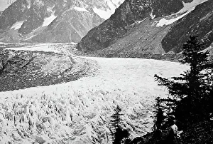 Glace Prints: Mer de Glace Glacier, French Alps, Victorian period