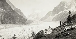 Natural Elevation Prints: Mer de Glace Sea of Ice glacier, French Alps