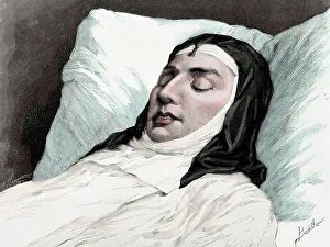 Mercedes Prints: Mercedes de Orleans (1860-1878). Qeen of Spain. First wife o