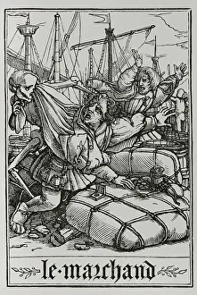 Mort Prints: The Merchant. Scene depicting two rich merchants