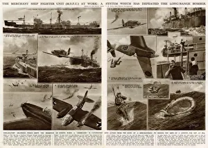 Defend Prints: Merchant Ship Fighter Unit by G. H. Davis