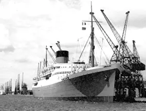 Berthed Prints: Merchant vessel