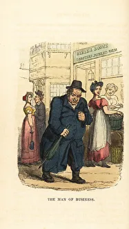 Rudolph Ackermann Prints: A merchant walking down a Georgian London street
