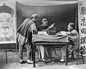 Negotiating Prints: Merchants at a table, China