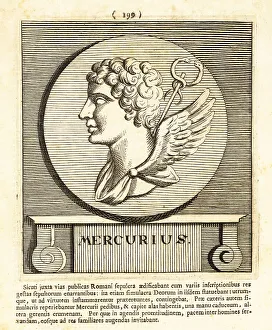Gods And Heroes Prints: Mercury, Roman god of communication with cadeceus