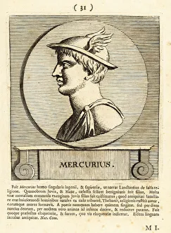 Gods And Heroes Prints: Mercury, Roman god of communication in winged hat