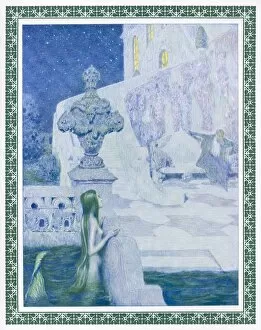 Grimm's Fairy Tales Collection: Mermaid Gazes at Prince