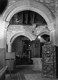 Images Dated 29th November 2016: Mermaid of Zennor pew, Zennor Church, Cornwall