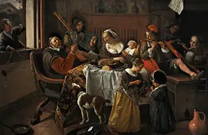 Amsterdam Prints: The Merry Family, 1668, by Jan Havicksz Steen (c. 1625-1679)