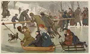 Toboggans Prints: Merry Go Round on Ice