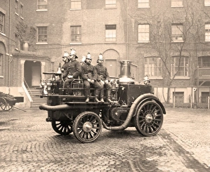 Merryweather Fire King steam pump and crew Merryweather Fire King steam pump and crew