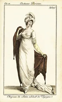 Merveilleuse Prints: Merveilleuse in opera gown, Paris, 1803