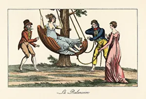 Merveilleuse in a swing, Directoire era