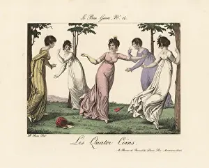 Muslin Prints: Merveilleuses playing the four corners game of tag
