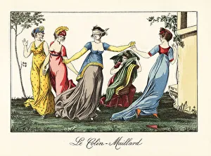 Diversion Prints: Merveilleuses playing the game of blind man's buff