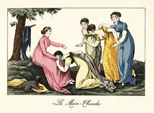 Diversion Prints: Merveilleuses playing the game of Hot Hands