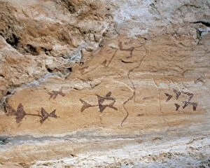 Andalucia Collection: Mesolithic. Levantine style. Schematic painting. Cave of Los