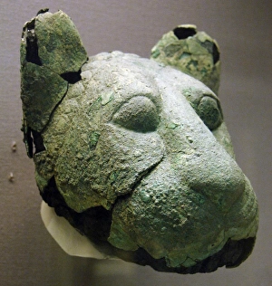 Images Dated 4th April 2008: Mesopotamia. Lions head. Temple of Ninhursag, Tell al-Ubaid
