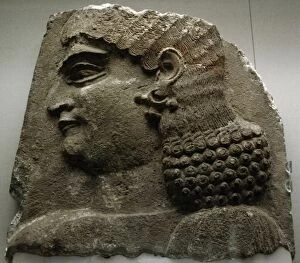 Images Dated 4th April 2008: Mesopotamian Art. Assyrian. Relief. Head of a eunuch. Dated