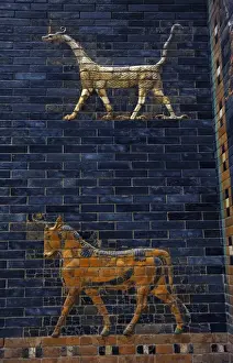 Mesopotamian art. Neo-Babylonian. Ishtar Gate. Dragon and au