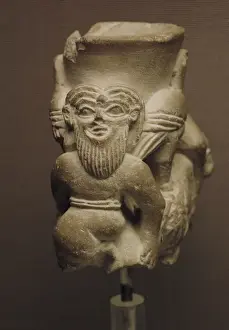 Anthropomorphic Prints: Mesopotamian stone cult vessel. Uruk