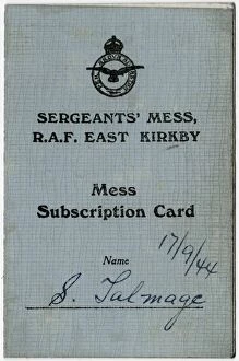 Command Gallery: Mess card, R.A.F. East Kirkby