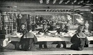 Business Man Prints: Mess Room, Training Ship Wellesley, North Shields