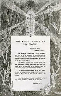 Images Dated 20th January 2011: Message from King George V after marriage of Princess Mary