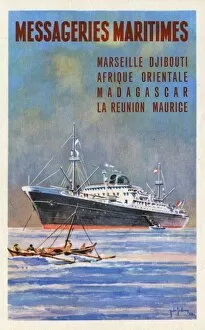 Djibouti Gallery: Messageries Maritimes - Promotional postcard