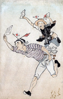 Images Dated 16th November 2015: Messengers proclaim victory in the Russo-Japanese War