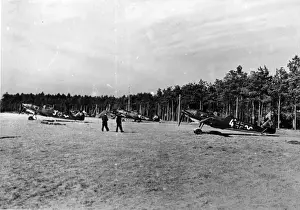 Messerschmitt Bf109Es parked on an airfield in 1940