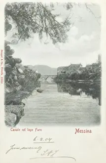 Messina Prints: Messina, Italy - Canal channel into Lake Faro