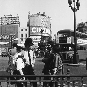 Met Police officers at Piccadilly Circus, London Met Police officers at Piccadilly Circus, London