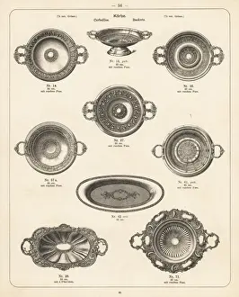 Catalog Prints: Metal baskets, platters and bowls