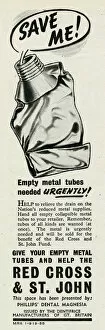 Empty metal tubes needed urgently 1942