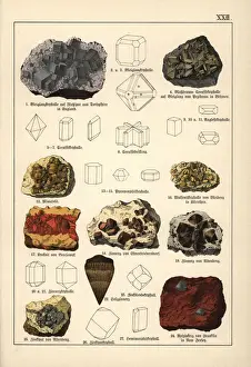 Mineralogy Prints: Metals including galena, cerussite and zinc