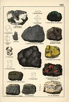 Geology Prints: Metals including molybdenite, arsenic, orpiment, etc