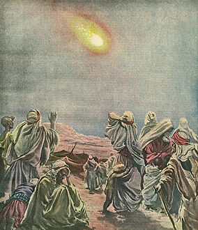 Herald Collection: A meteor over the Sinai Desert is interpreted by the Arabs as the herald of important events in