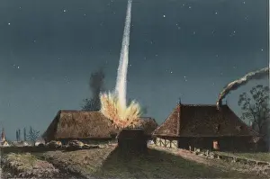 Farm House Prints: Meteorite Hits House