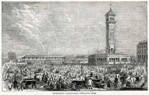 Dealers Prints: Metropolitan Cattle Market, Copenhagen Fields, London 1868