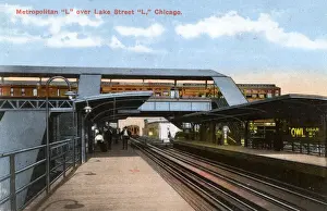 Metropolitan L over Lake Street, Chicago, Illinois, USA